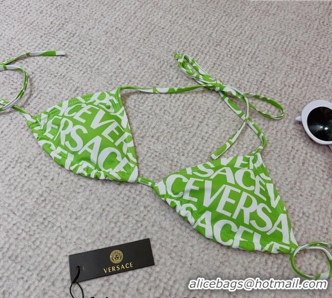 New Style Versace Logo Two Pieces Swimwear 0307 Green 2023