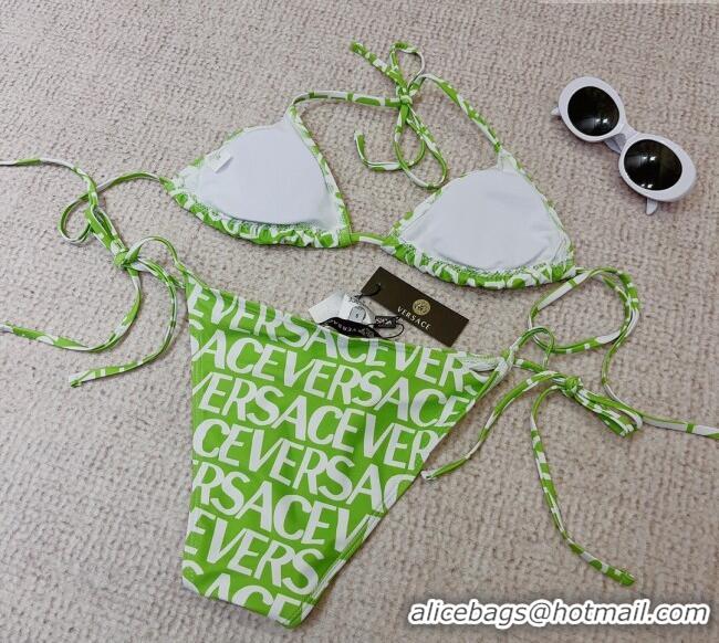 New Style Versace Logo Two Pieces Swimwear 0307 Green 2023