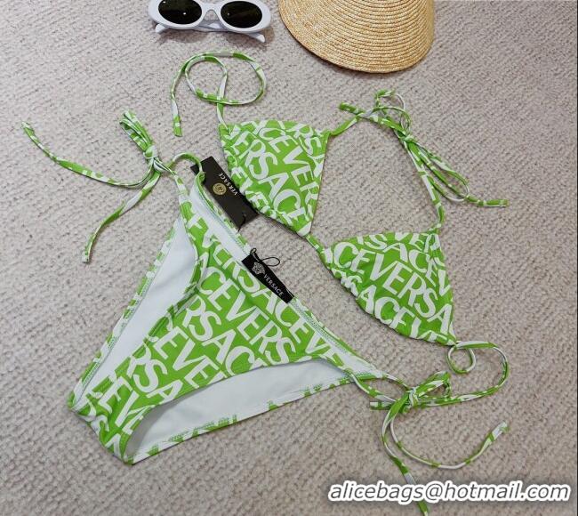 New Style Versace Logo Two Pieces Swimwear 0307 Green 2023