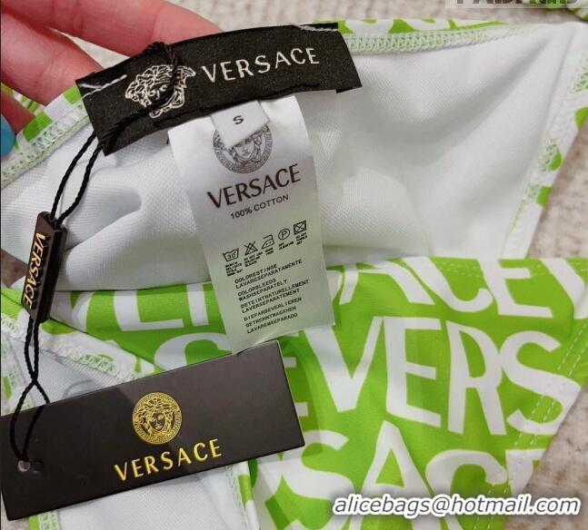 New Style Versace Logo Two Pieces Swimwear 0307 Green 2023