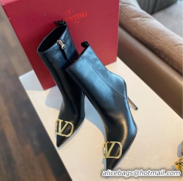 Best Price Valentino VLogo Calfskin Ankle Boots 8cm Black 011104