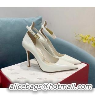 Lower Price Valentino Tan-Go Patent Leather High Heel Pumps 10cm White 110309