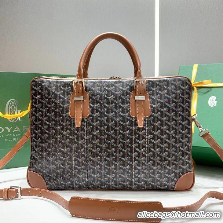 Super Quality Cheap Goyard Ambassade Bag Large Briefcase G2389 Black And Tan