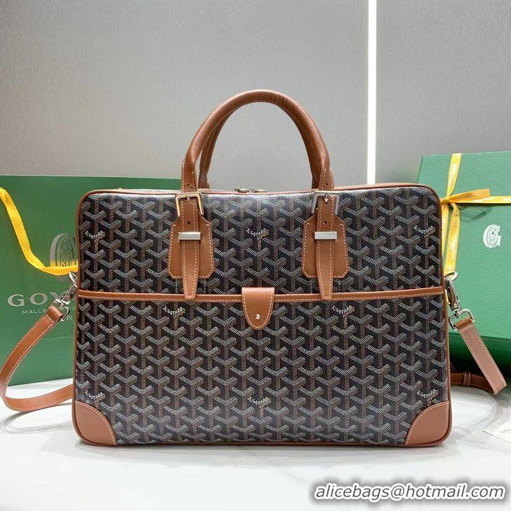 Super Quality Cheap Goyard Ambassade Bag Large Briefcase G2389 Black And Tan