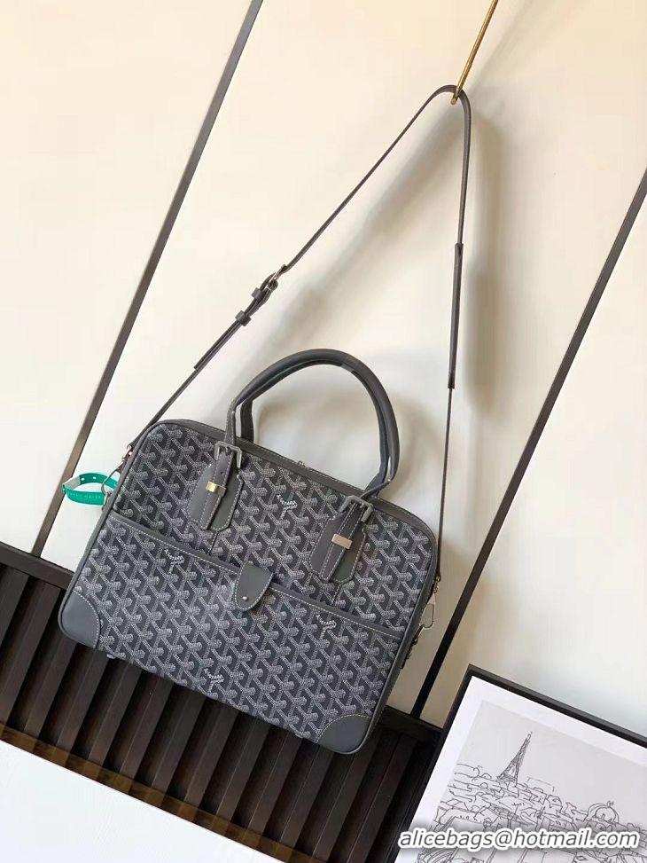 Top Grade Goyard Ambassade Bag Small Briefcase G2389 Dark Grey