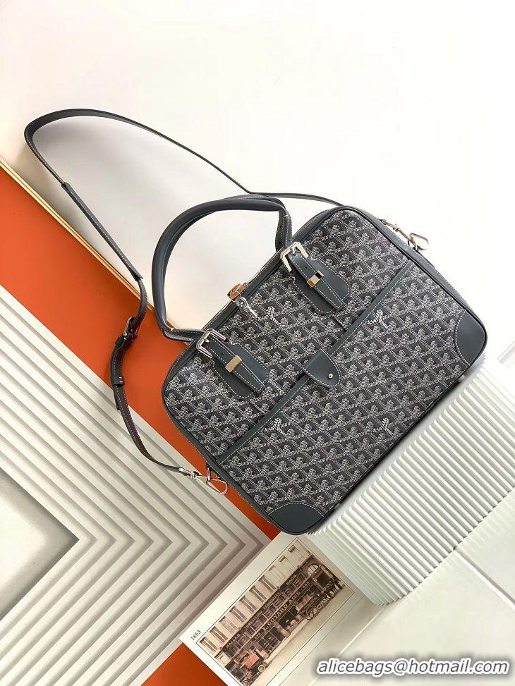 Top Grade Goyard Ambassade Bag Small Briefcase G2389 Dark Grey