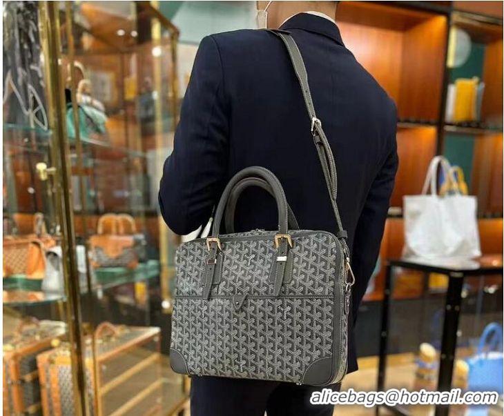 Top Grade Goyard Ambassade Bag Small Briefcase G2389 Dark Grey