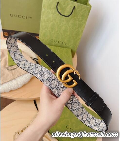 Trendy Design Gucci GG Canvas Belt 3.7cm with GG Buckle 033073 Beige/Blue/Gold