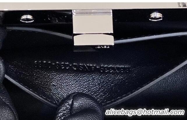 Inexpensive Fendi Peekaboo Cut Petite Mini Bag in FD1625 Black Glossy Leather 2023