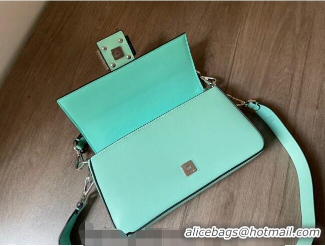 Promotional Tiffany & Co. x Fendi Baguette Medium Bag in FD1629 Tiffany Blue Smooth Leather 2023