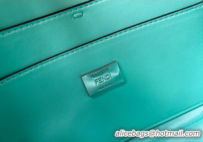 Promotional Tiffany & Co. x Fendi Baguette Medium Bag in FD1629 Tiffany Blue Smooth Leather 2023