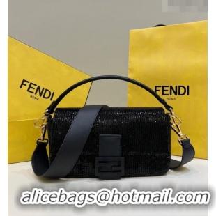 Promotional Fendi Baguette Medium Bag in 8599 Black Beads 2023 TOP