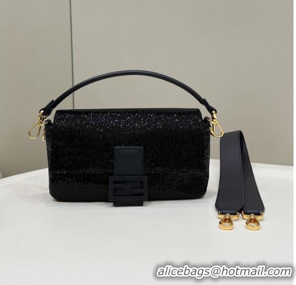 Promotional Fendi Baguette Medium Bag in 8599 Black Beads 2023 TOP