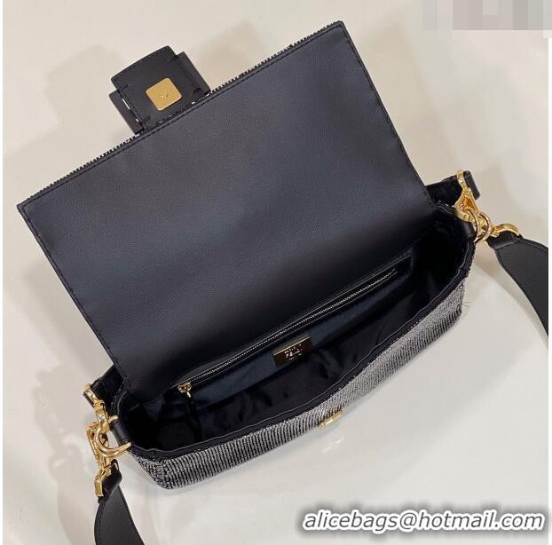 Promotional Fendi Baguette Medium Bag in 8599 Black Beads 2023 TOP