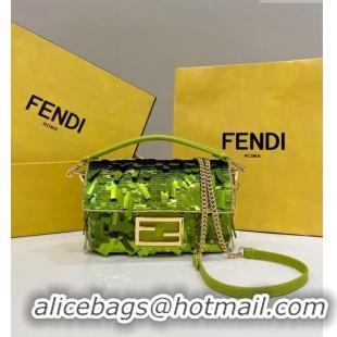 Buy Fashionable Fendi Baguette Mini Bag in Sequins 8601S Green 2023 