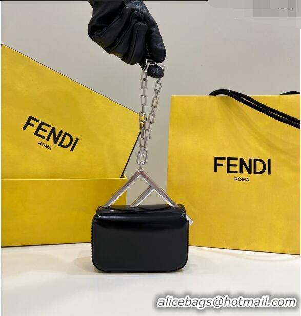 Promotional Fendi First Sight Nano Bag Charm in Black Glossy Leather 2023 8609S TOP