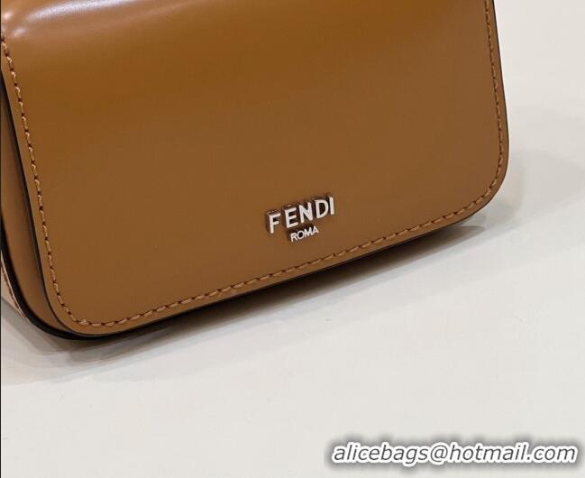 Buy Fashionable Fendi First Sight Nano Bag Charm in Brown Glossy Leather 2023 8609S TOP