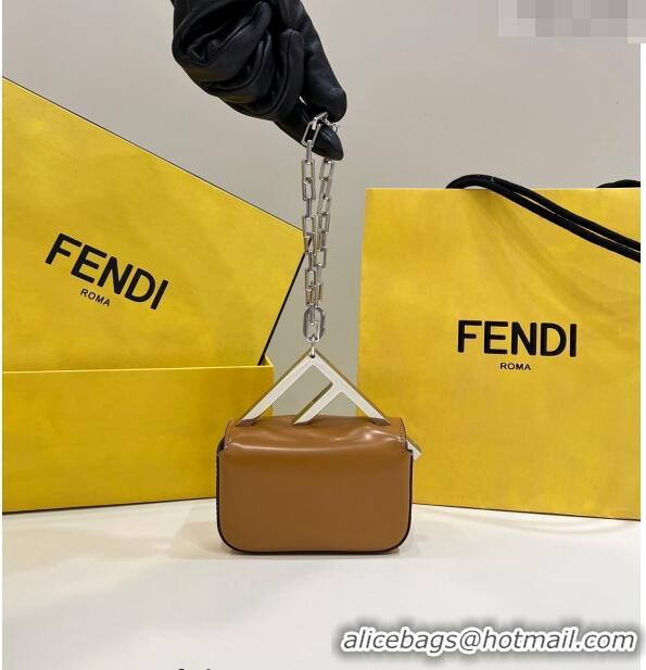 Buy Fashionable Fendi First Sight Nano Bag Charm in Brown Glossy Leather 2023 8609S TOP