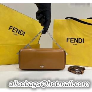 Super Quality Fendi First Sight Small Bag Charm in Brown Glossy Leather 2023 8609S TOP