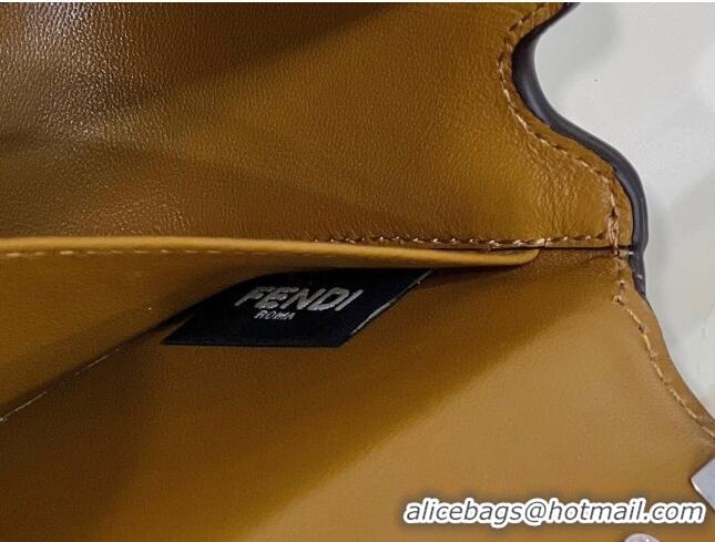 Super Quality Fendi First Sight Small Bag Charm in Brown Glossy Leather 2023 8609S TOP