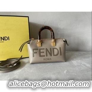 Super Quality Fendi By The Way Leather Mini Boston Bag FD1645 Grey 2023