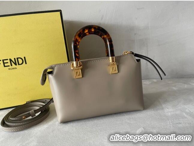 Super Quality Fendi By The Way Leather Mini Boston Bag FD1645 Grey 2023