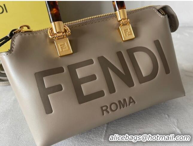 Super Quality Fendi By The Way Leather Mini Boston Bag FD1645 Grey 2023