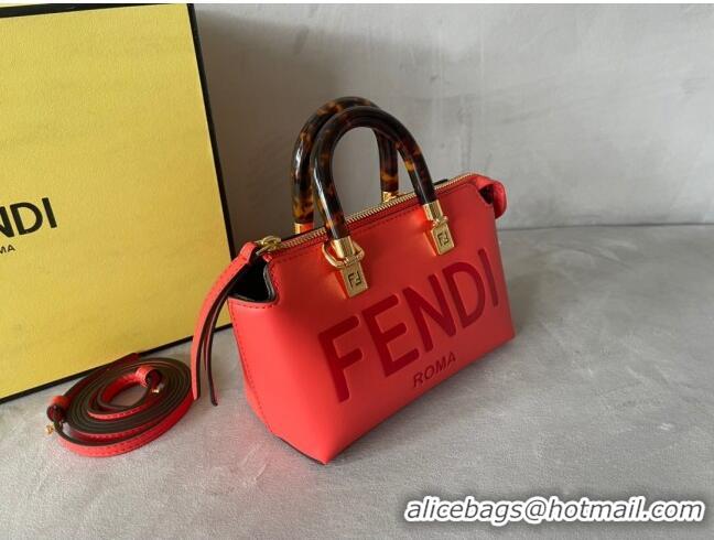 Good Product Fendi By The Way Leather Mini Boston Bag FD1645 Red 2023