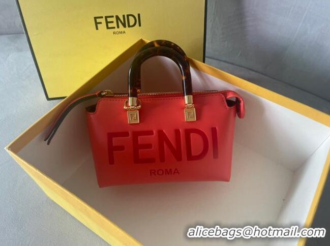 Good Product Fendi By The Way Leather Mini Boston Bag FD1645 Red 2023