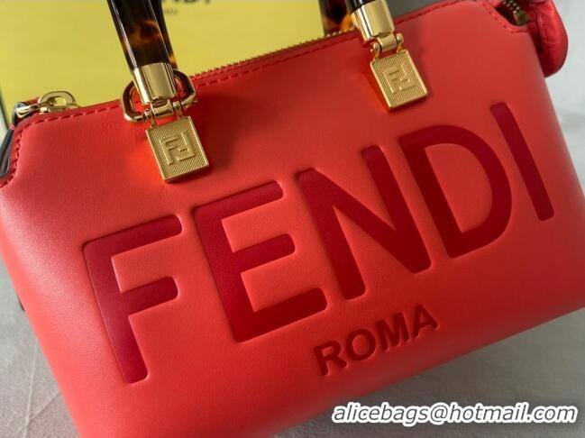 Good Product Fendi By The Way Leather Mini Boston Bag FD1645 Red 2023