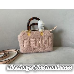 Shop Discount Fendi By The Way Shearling Mini Boston Bag FD1646 Pink 2023