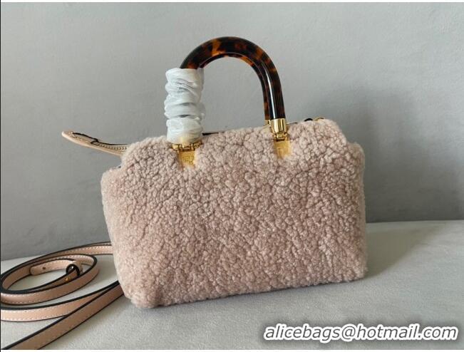 Shop Discount Fendi By The Way Shearling Mini Boston Bag FD1646 Pink 2023