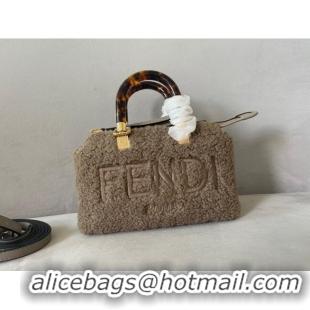 Well Crafted Fendi By The Way Shearling Mini Boston Bag FD1646 Grey 2023