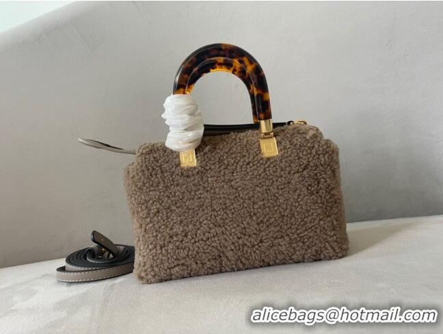 Well Crafted Fendi By The Way Shearling Mini Boston Bag FD1646 Grey 2023