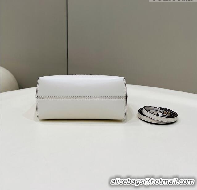 Discount Fendi By The Way Mini Boston Bag in FD1652 White Calfskin and Snakeskin-Like 2023