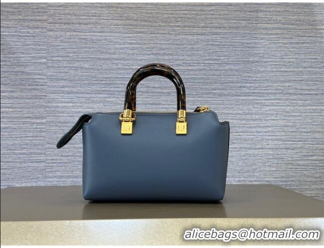 New Fashion Fendi By The Way Mini Boston Bag in Calfskin and Snakeskin-Like FD1652 Navy Blue 2023