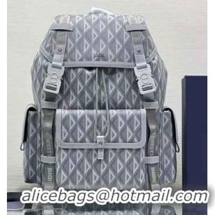 Top Quality Dior Men Hit the Road Backpack Dior Gray CD Diamond Canvas H42E