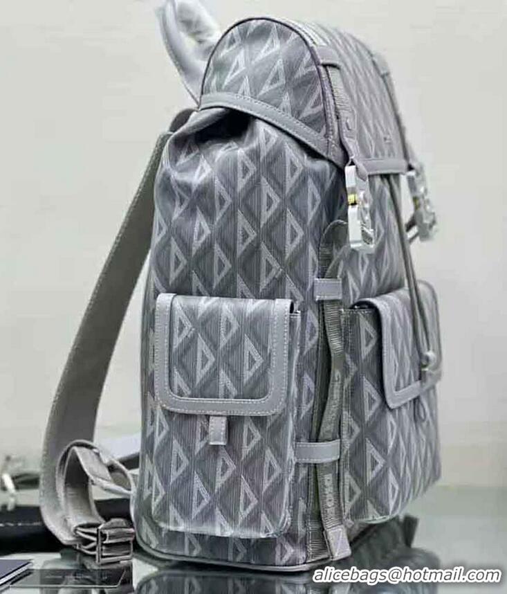 Top Quality Dior Men Hit the Road Backpack Dior Gray CD Diamond Canvas H42E