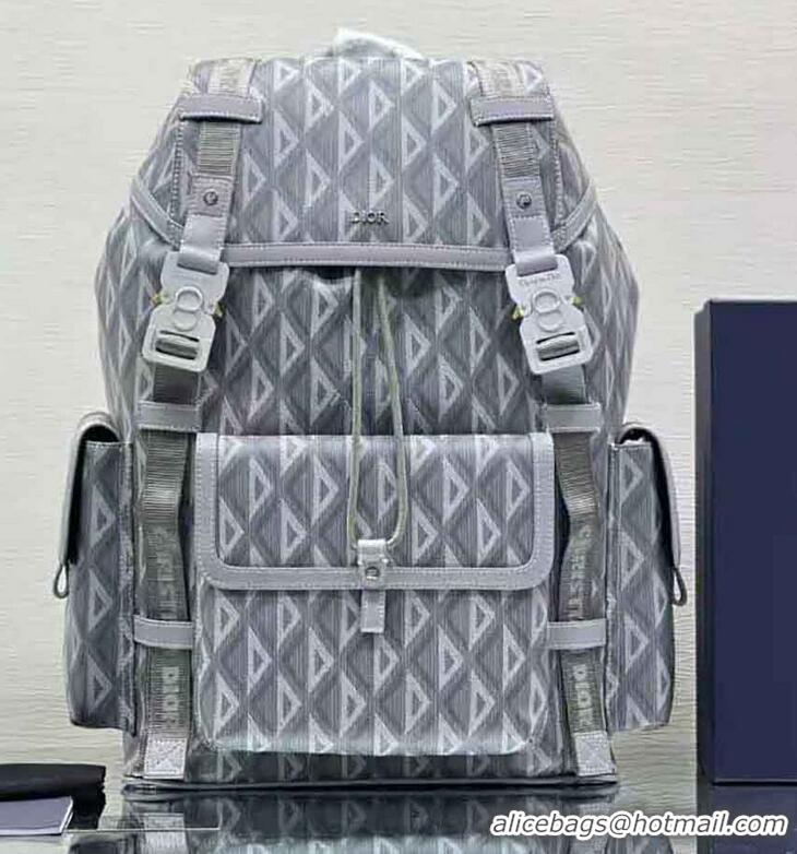 Top Quality Dior Men Hit the Road Backpack Dior Gray CD Diamond Canvas H42E