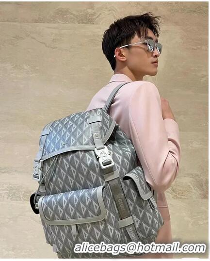 Top Quality Dior Men Hit the Road Backpack Dior Gray CD Diamond Canvas H42E