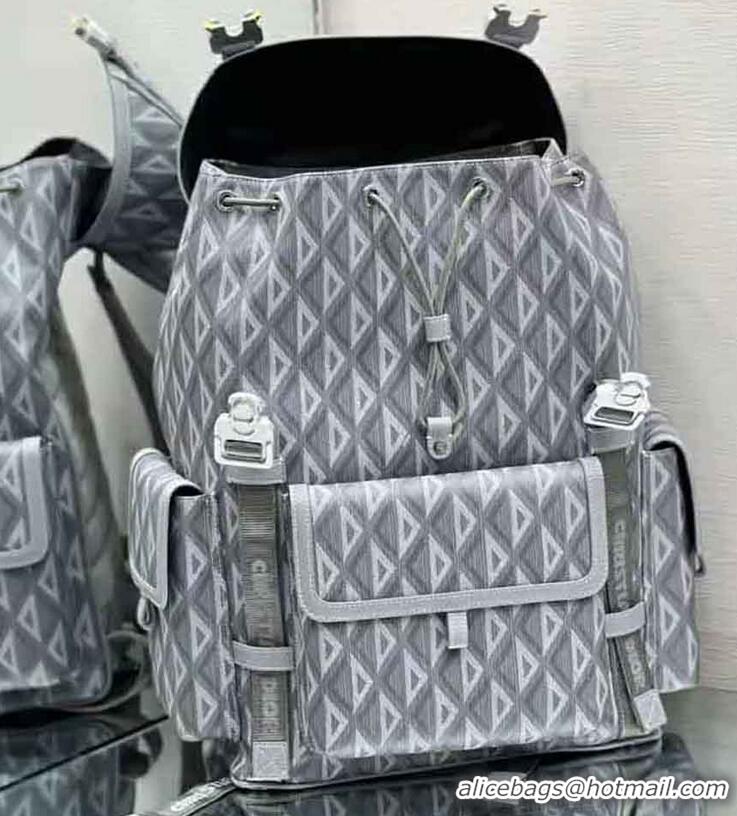 Top Quality Dior Men Hit the Road Backpack Dior Gray CD Diamond Canvas H42E