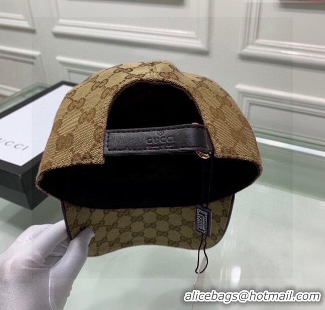 Discount Gucci GG Bee Baseball Hat 0105 Beige 2023