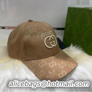 Popular Style adidas x Gucci Print Baseball Hat 021656 Brown 2023