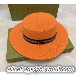 Most Popular Gucci Straw Hat G021658 Orange 2023