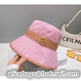 Best Quality Gucci GG Canvas Bucket Hat G0307 Pink 2023