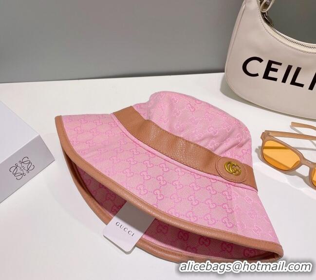 Best Quality Gucci GG Canvas Bucket Hat G0307 Pink 2023