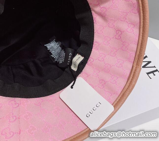 Best Quality Gucci GG Canvas Bucket Hat G0307 Pink 2023