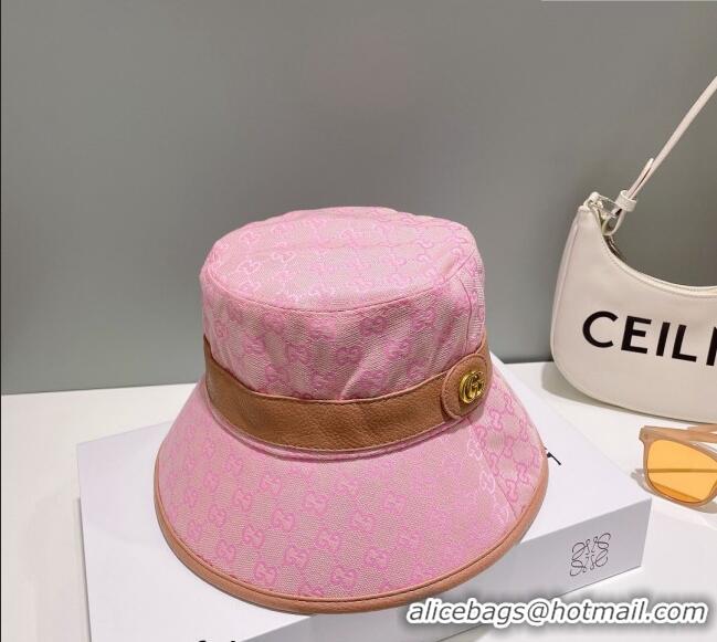 Best Quality Gucci GG Canvas Bucket Hat G0307 Pink 2023