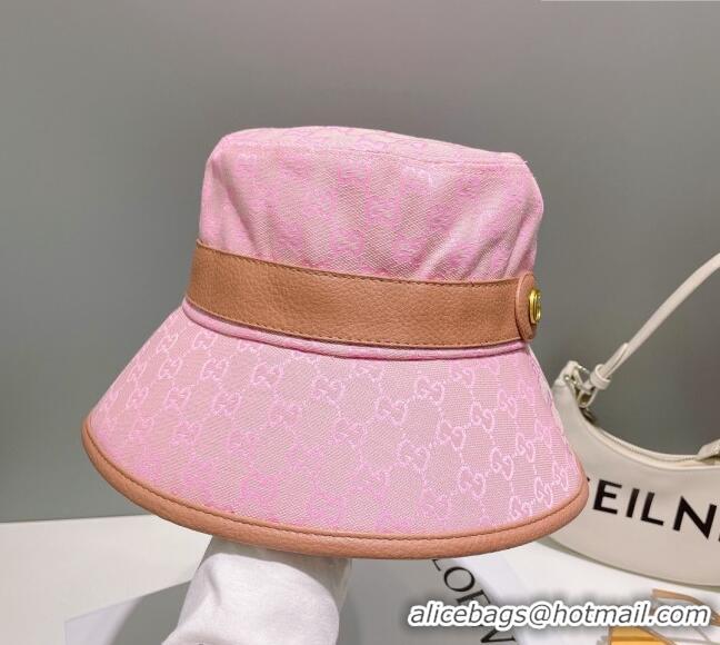 Best Quality Gucci GG Canvas Bucket Hat G0307 Pink 2023