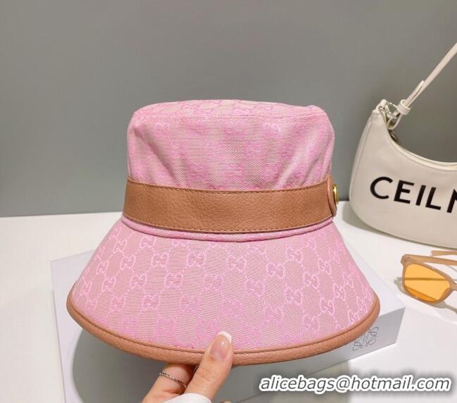 Best Quality Gucci GG Canvas Bucket Hat G0307 Pink 2023